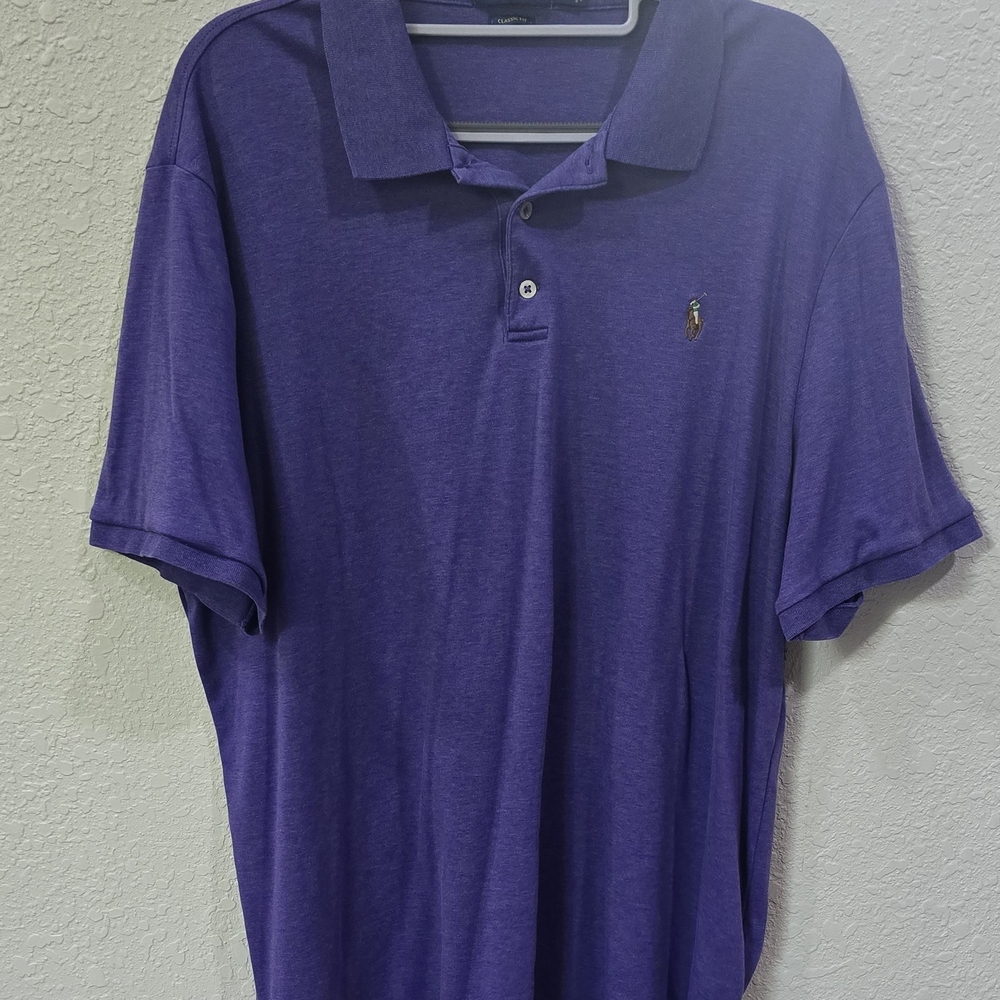 Ralph Lauren Purple Polo Shirt with Signature Logo
